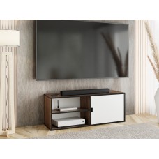 Atvērts TV galdiņš LUNO 2, Zelts craft/Balts/Melns